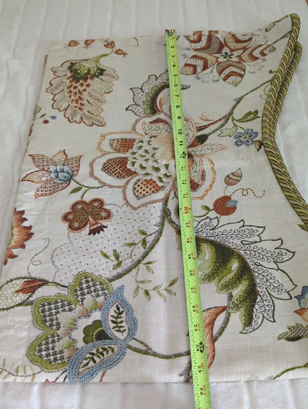 Vintage Garden Country Curtains Set Of Two Valances Jacobean Linen Blend Cottage